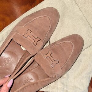 Hermes Paris Suede Loafers 8.5